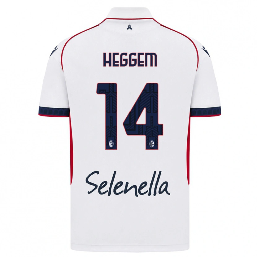Danxen Bambino Maglia Torbjørn Heggem #14 Bianco Rosso Blu Reale Kit Gara Away 2026/27 Maglietta