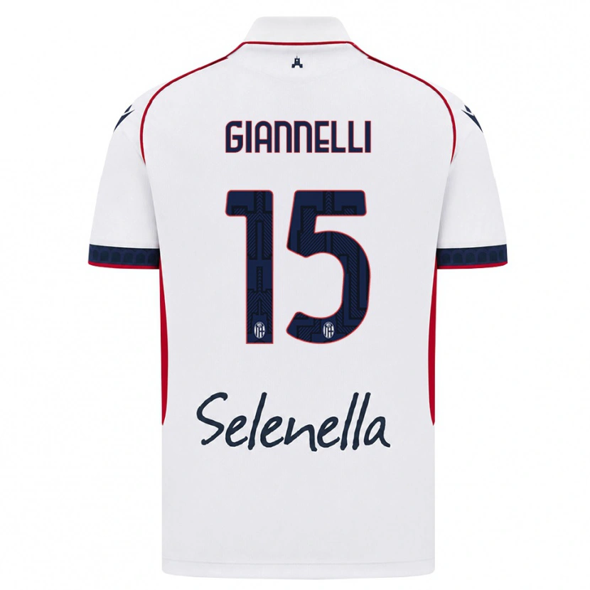 Danxen Bambino Maglia Davide Giannelli #15 Bianco Rosso Blu Reale Kit Gara Away 2026/27 Maglietta