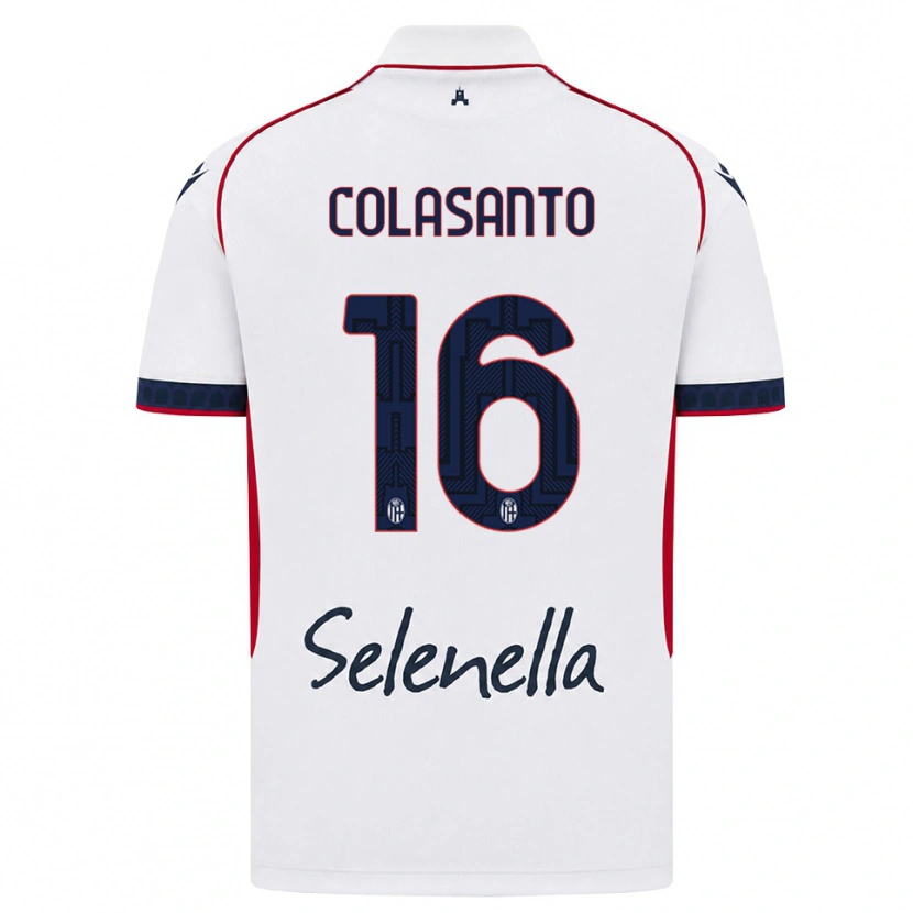 Danxen Bambino Maglia Pietro Colasanto #16 Bianco Rosso Blu Reale Kit Gara Away 2026/27 Maglietta