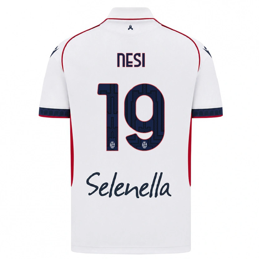 Danxen Bambino Maglia Luca Nesi #19 Bianco Rosso Blu Reale Kit Gara Away 2026/27 Maglietta
