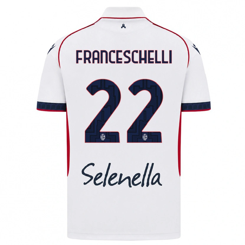 Danxen Bambino Maglia Matteo Franceschelli #22 Bianco Rosso Blu Reale Kit Gara Away 2026/27 Maglietta
