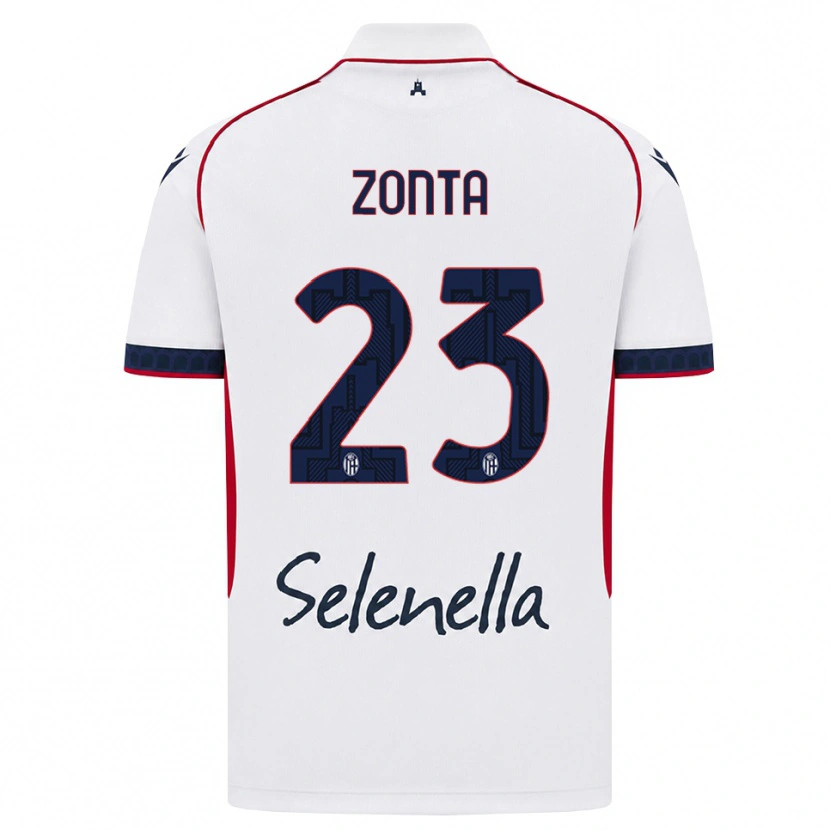 Danxen Bambino Maglia Alessandro Zonta #23 Bianco Rosso Blu Reale Kit Gara Away 2026/27 Maglietta