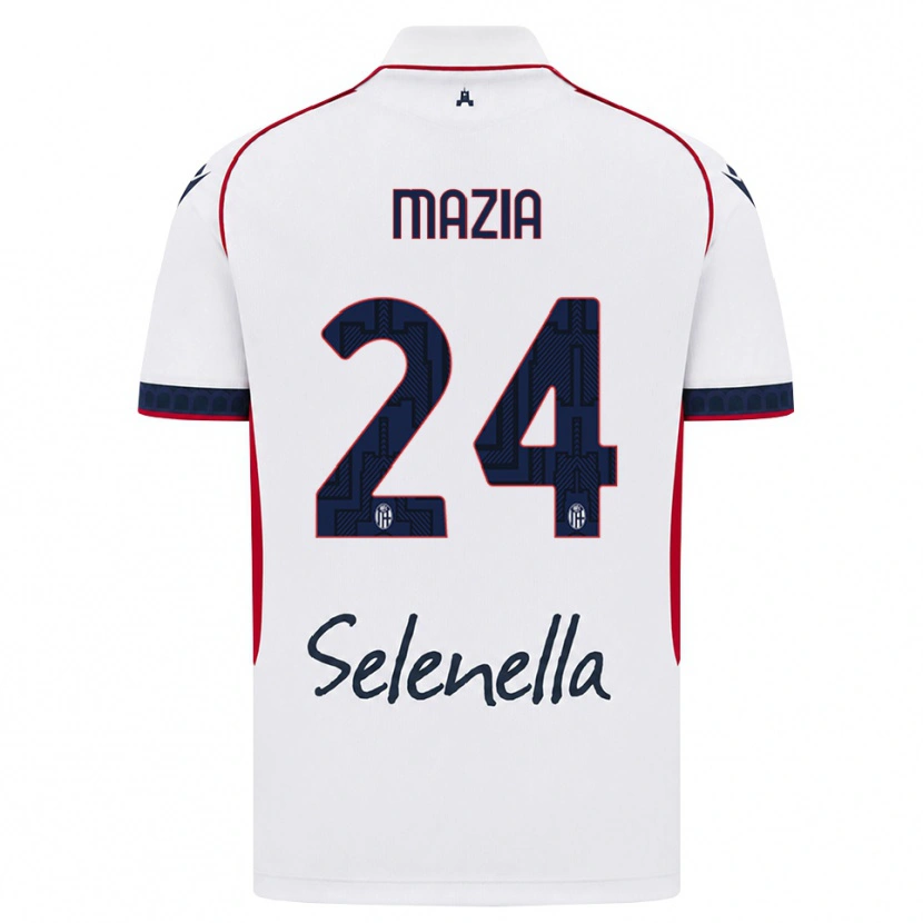 Danxen Bambino Maglia Andrea Mazia #24 Bianco Rosso Blu Reale Kit Gara Away 2026/27 Maglietta