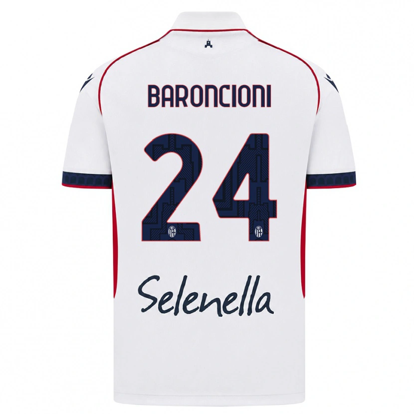 Danxen Bambino Maglia Davide Baroncioni #24 Bianco Rosso Blu Reale Kit Gara Away 2026/27 Maglietta
