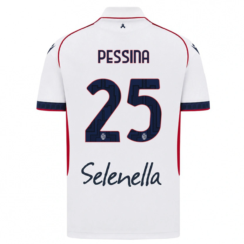 Danxen Bambino Maglia Massimo Pessina #25 Bianco Rosso Blu Reale Kit Gara Away 2026/27 Maglietta