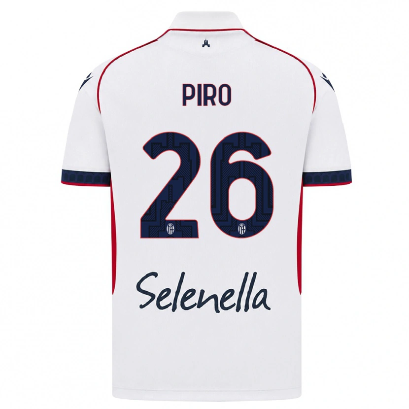 Danxen Bambino Maglia Christian Piro #26 Bianco Rosso Blu Reale Kit Gara Away 2026/27 Maglietta