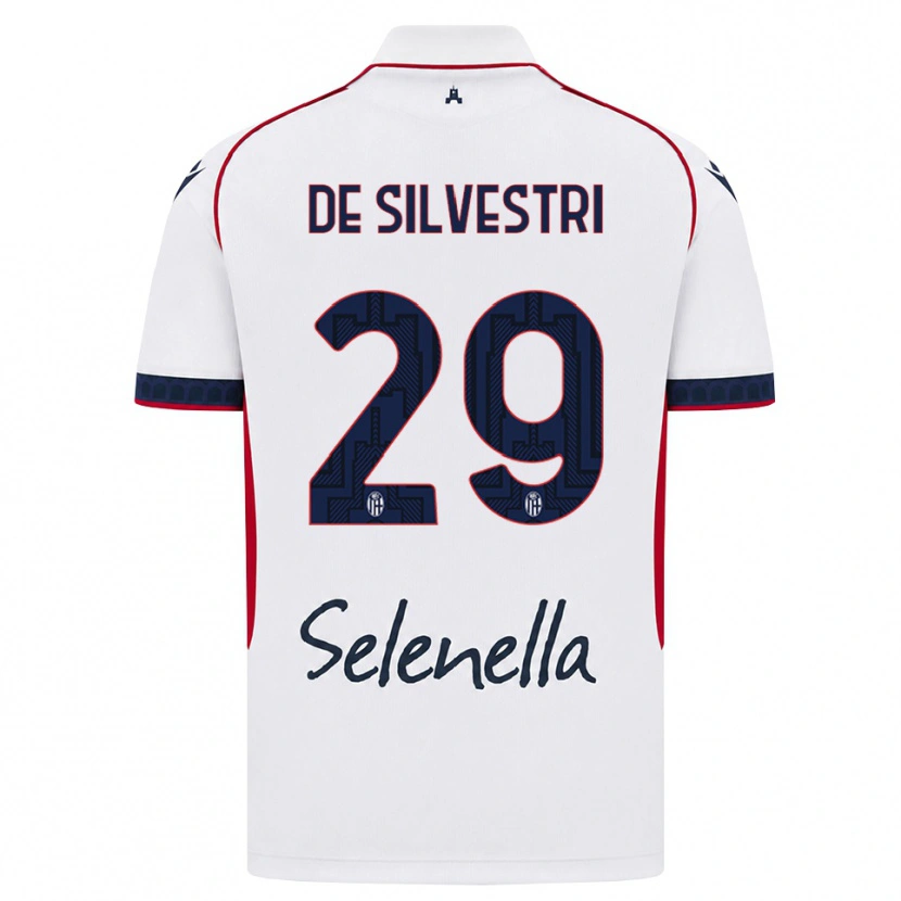 Danxen Bambino Maglia Lorenzo De Silvestri #29 Bianco Rosso Blu Reale Kit Gara Away 2026/27 Maglietta