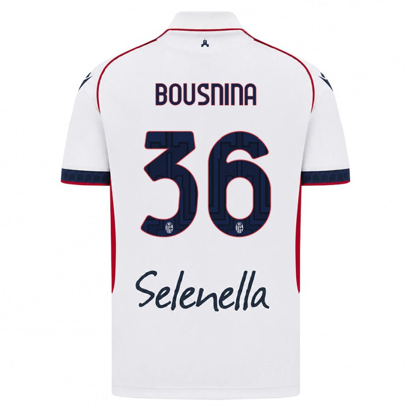 Danxen Bambino Maglia Farès Bousnina #36 Bianco Rosso Blu Reale Kit Gara Away 2026/27 Maglietta