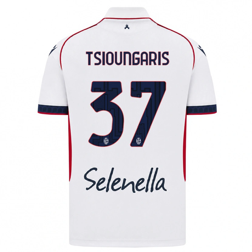 Danxen Bambino Maglia Theodoros Tsioungaris #37 Bianco Rosso Blu Reale Kit Gara Away 2026/27 Maglietta