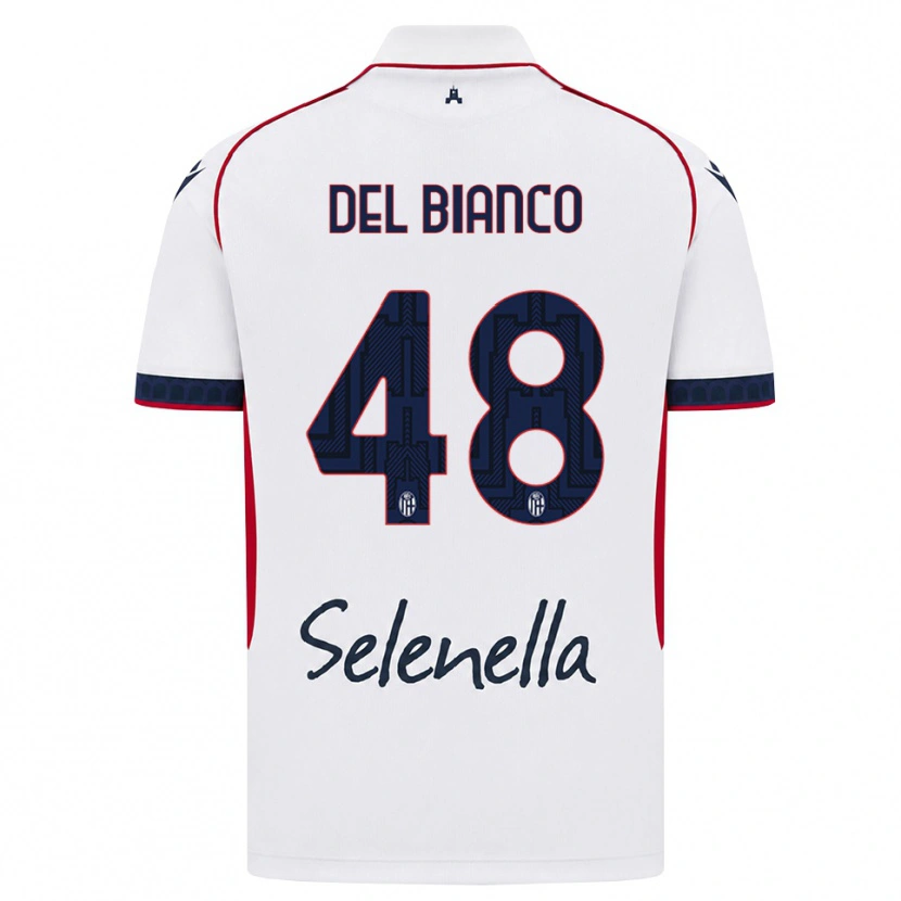 Danxen Bambino Maglia Riccardo Del Bianco #48 Bianco Rosso Blu Reale Kit Gara Away 2026/27 Maglietta