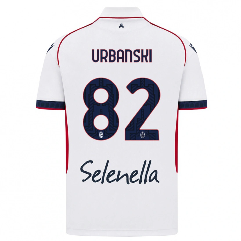 Danxen Bambino Maglia Kacper Urbanski #82 Bianco Rosso Blu Reale Kit Gara Away 2026/27 Maglietta