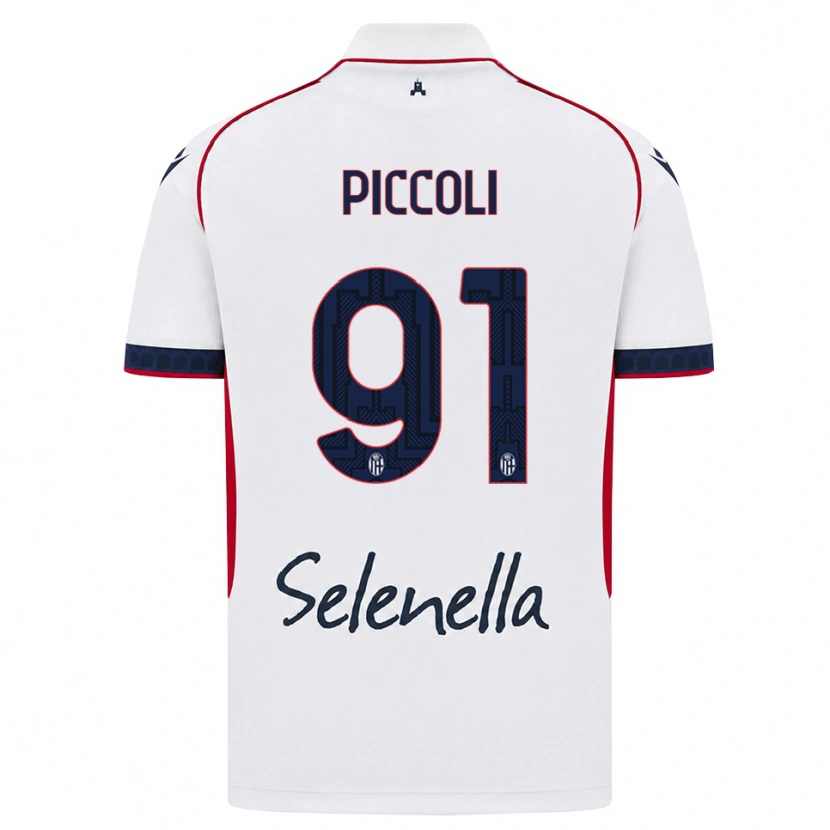 Danxen Bambino Maglia Roberto Piccoli #91 Bianco Rosso Blu Reale Kit Gara Away 2026/27 Maglietta