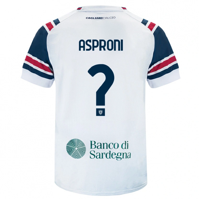 Danxen Bambino Maglia Luca Asproni #0 Bianco Rosso Verde Kit Gara Away 2026/27 Maglietta