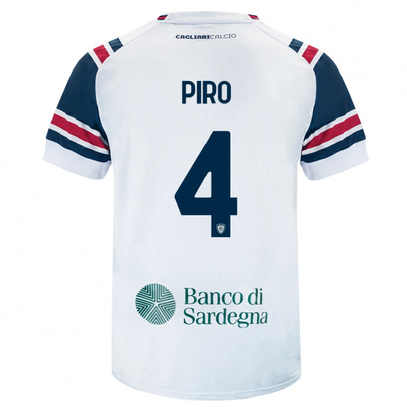 Danxen Bambino Maglia Samuele Piro #4 Bianco Rosso Verde Kit Gara Away 2026/27 Maglietta
