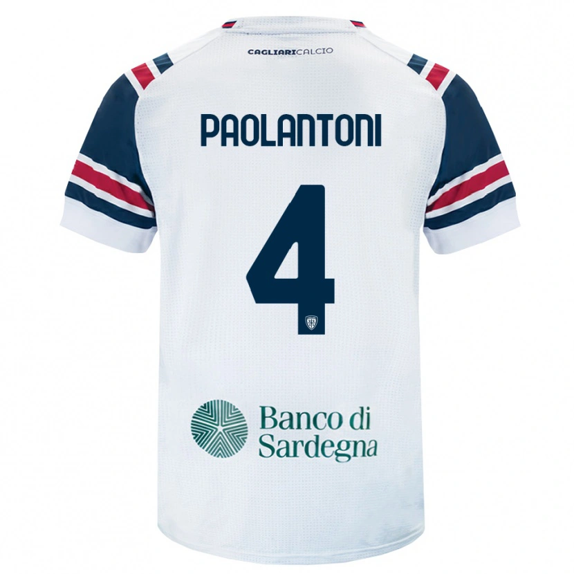 Danxen Bambino Maglia Mattia Paolantoni #4 Bianco Rosso Verde Kit Gara Away 2026/27 Maglietta