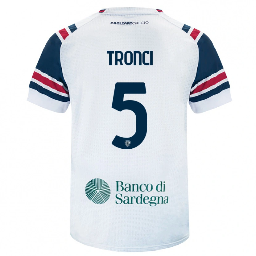 Danxen Bambino Maglia Luca Tronci #5 Bianco Rosso Verde Kit Gara Away 2026/27 Maglietta