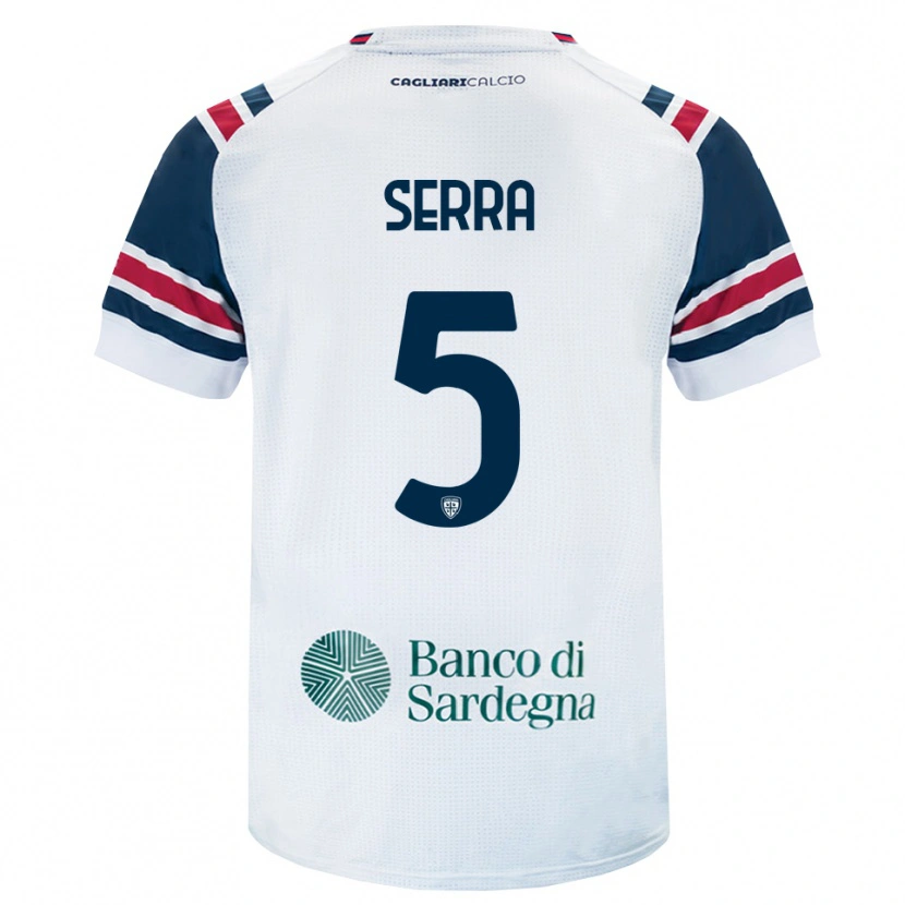 Danxen Bambino Maglia Davide Serra #5 Bianco Rosso Verde Kit Gara Away 2026/27 Maglietta