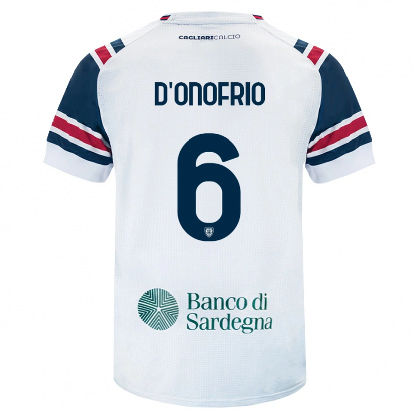 Danxen Bambino Maglia Vincenzo D'onofrio #6 Bianco Rosso Verde Kit Gara Away 2026/27 Maglietta