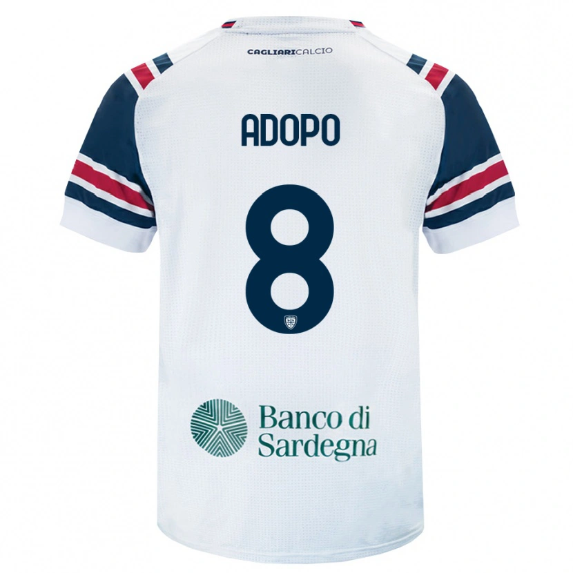 Danxen Bambino Maglia Michel Adopo #8 Bianco Rosso Verde Kit Gara Away 2026/27 Maglietta
