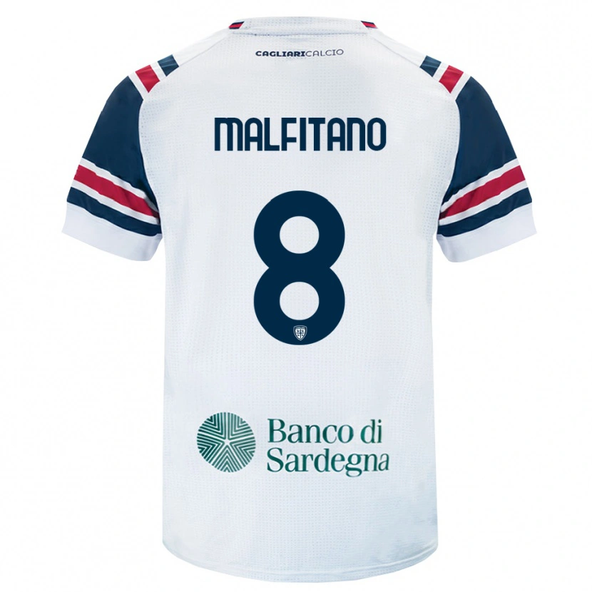 Danxen Bambino Maglia Roberto Malfitano #8 Bianco Rosso Verde Kit Gara Away 2026/27 Maglietta