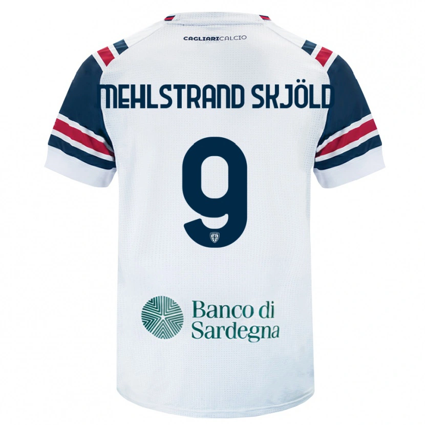 Danxen Bambino Maglia William Mehlstrand Skjöld #9 Bianco Rosso Verde Kit Gara Away 2026/27 Maglietta