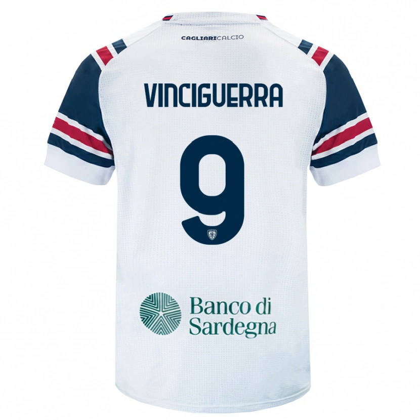 Danxen Bambino Maglia Alessandro Vinciguerra #9 Bianco Rosso Verde Kit Gara Away 2026/27 Maglietta