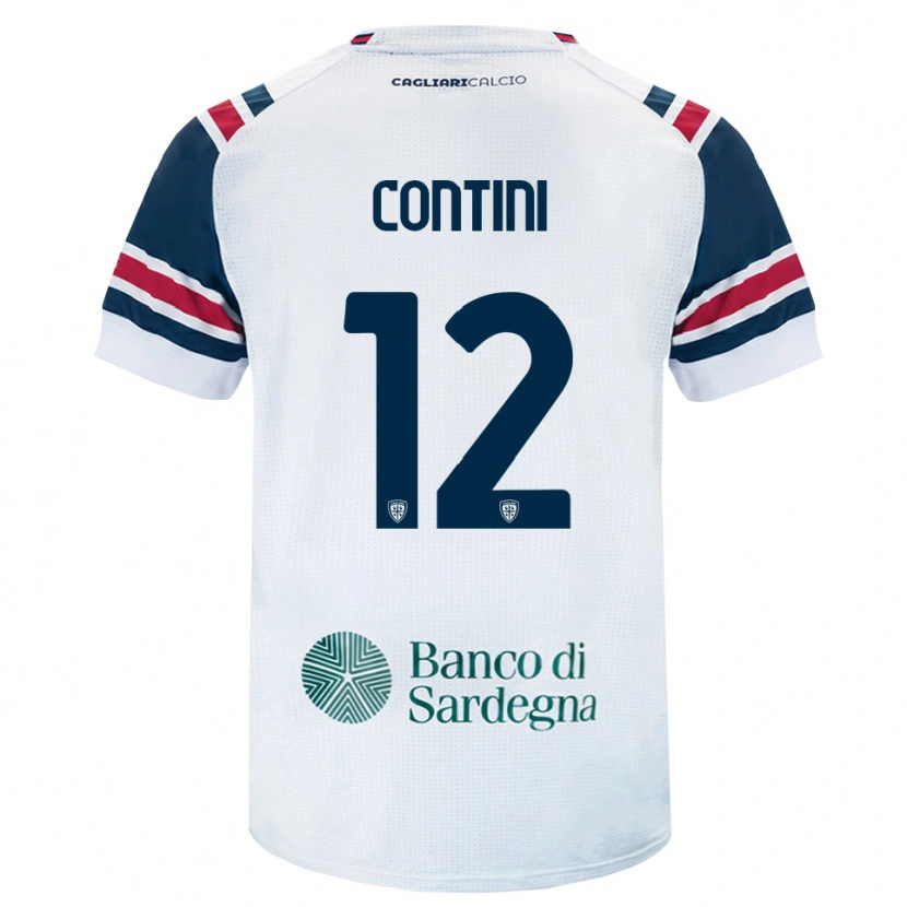 Danxen Bambino Maglia Federico Contini #12 Bianco Rosso Verde Kit Gara Away 2026/27 Maglietta