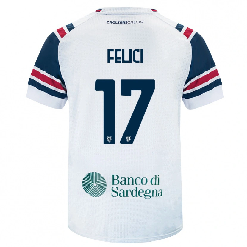 Danxen Bambino Maglia Mattia Felici #17 Bianco Rosso Verde Kit Gara Away 2026/27 Maglietta