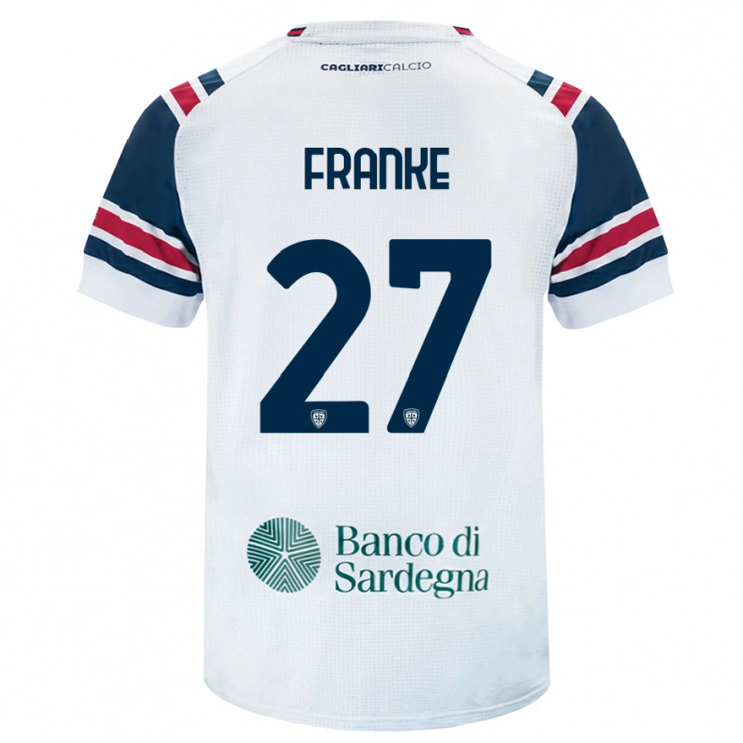 Danxen Bambino Maglia Antoni Franke #27 Bianco Rosso Verde Kit Gara Away 2026/27 Maglietta