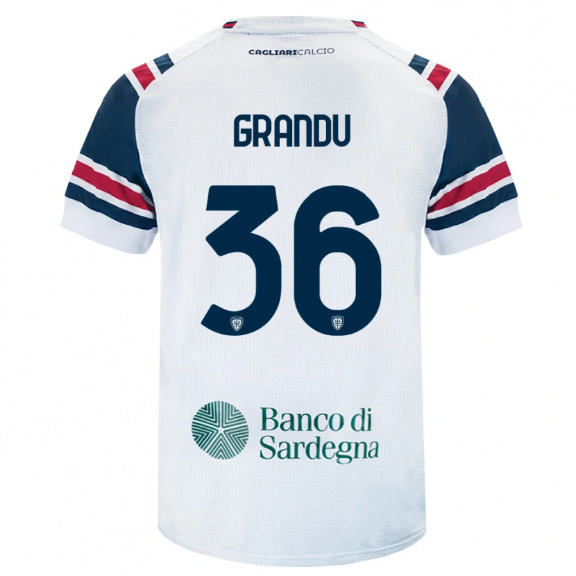 Danxen Bambino Maglia Nicola Grandu #36 Bianco Rosso Verde Kit Gara Away 2026/27 Maglietta