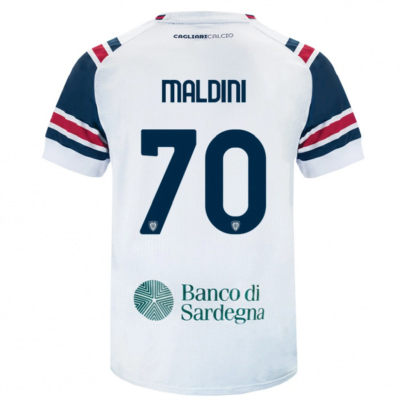 Danxen Bambino Maglia Daniel Maldini #70 Bianco Rosso Verde Kit Gara Away 2026/27 Maglietta