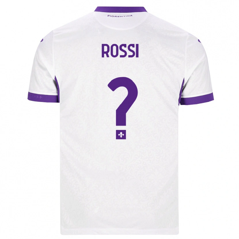 Danxen Bambino Maglia Alessandro Rossi #0 Bianco Viola Kit Gara Away 2026/27 Maglietta