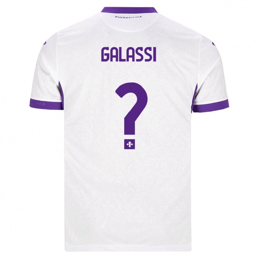 Danxen Bambino Maglia Andrea Galassi #0 Bianco Viola Kit Gara Away 2026/27 Maglietta