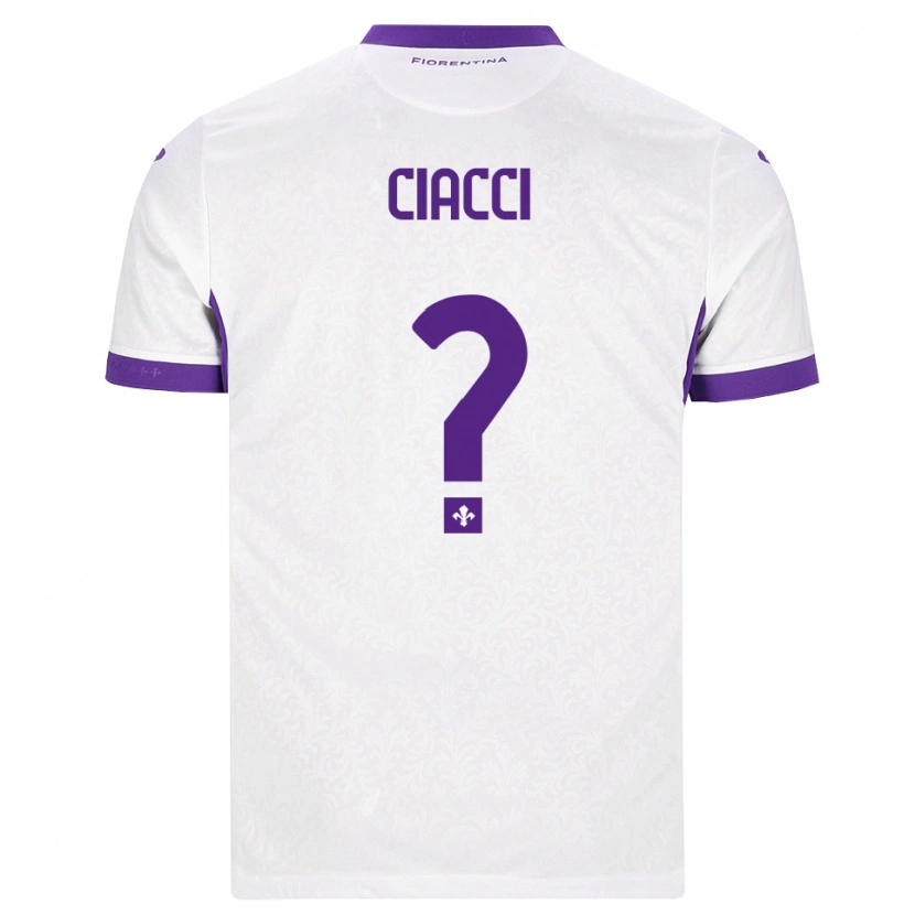 Danxen Bambino Maglia Niccolò Ciacci #0 Bianco Viola Kit Gara Away 2026/27 Maglietta