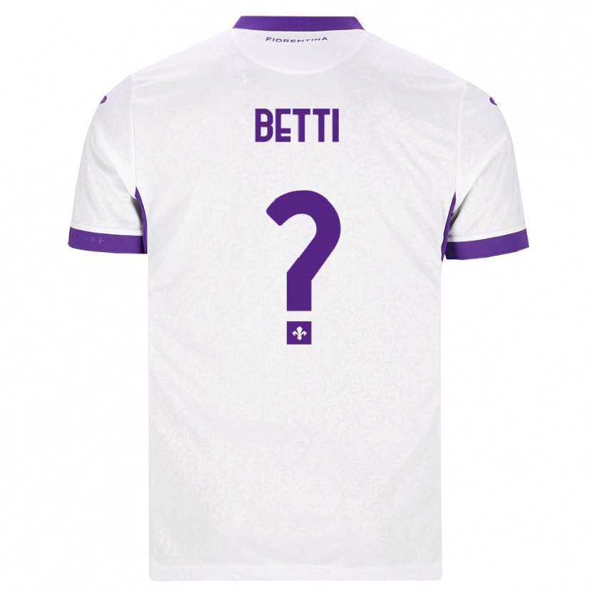 Danxen Bambino Maglia Tiziano Betti #0 Bianco Viola Kit Gara Away 2026/27 Maglietta