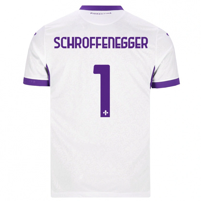 Danxen Bambino Maglia Katja Schroffenegger #1 Bianco Viola Kit Gara Away 2026/27 Maglietta