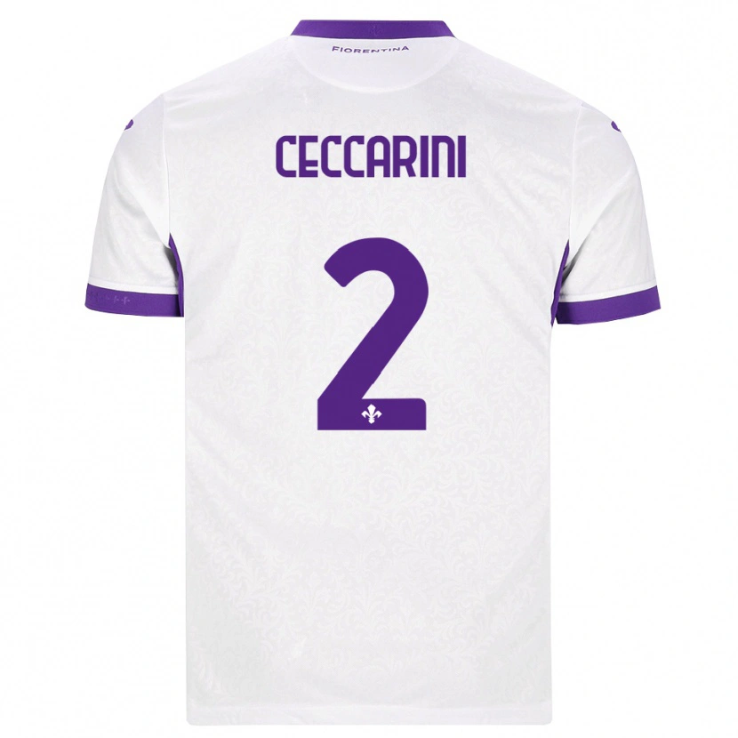 Danxen Bambino Maglia Duccio Ceccarini #2 Bianco Viola Kit Gara Away 2026/27 Maglietta