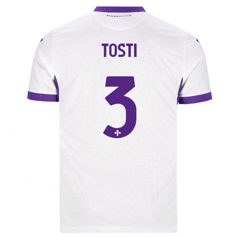 Danxen Bambino Maglia Tommaso Tosti #3 Bianco Viola Kit Gara Away 2026/27 Maglietta