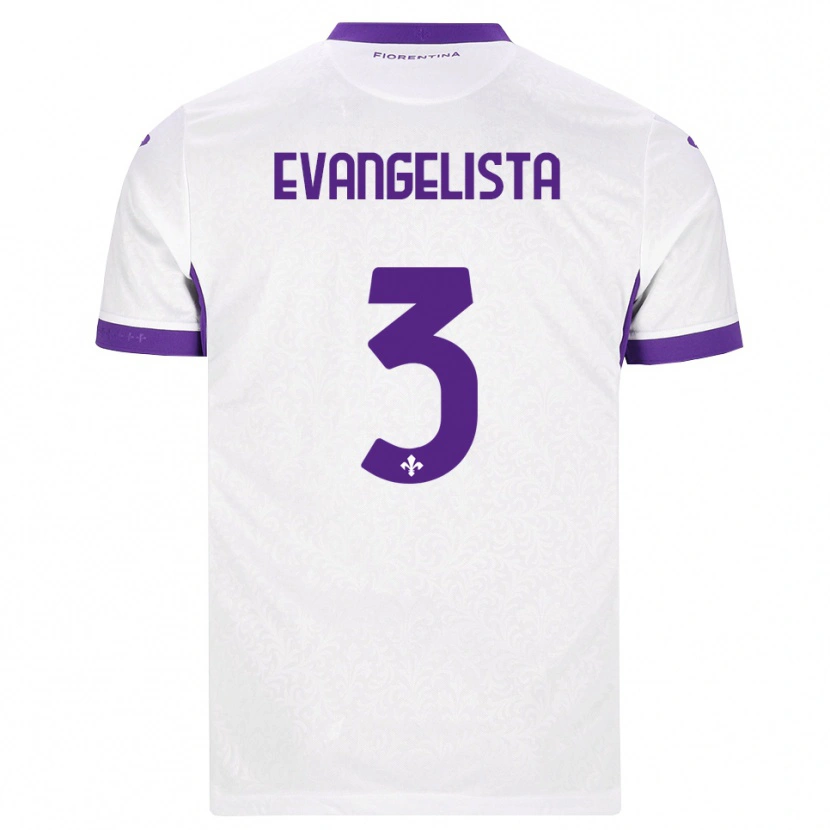 Danxen Bambino Maglia Carlo Evangelista #3 Bianco Viola Kit Gara Away 2026/27 Maglietta