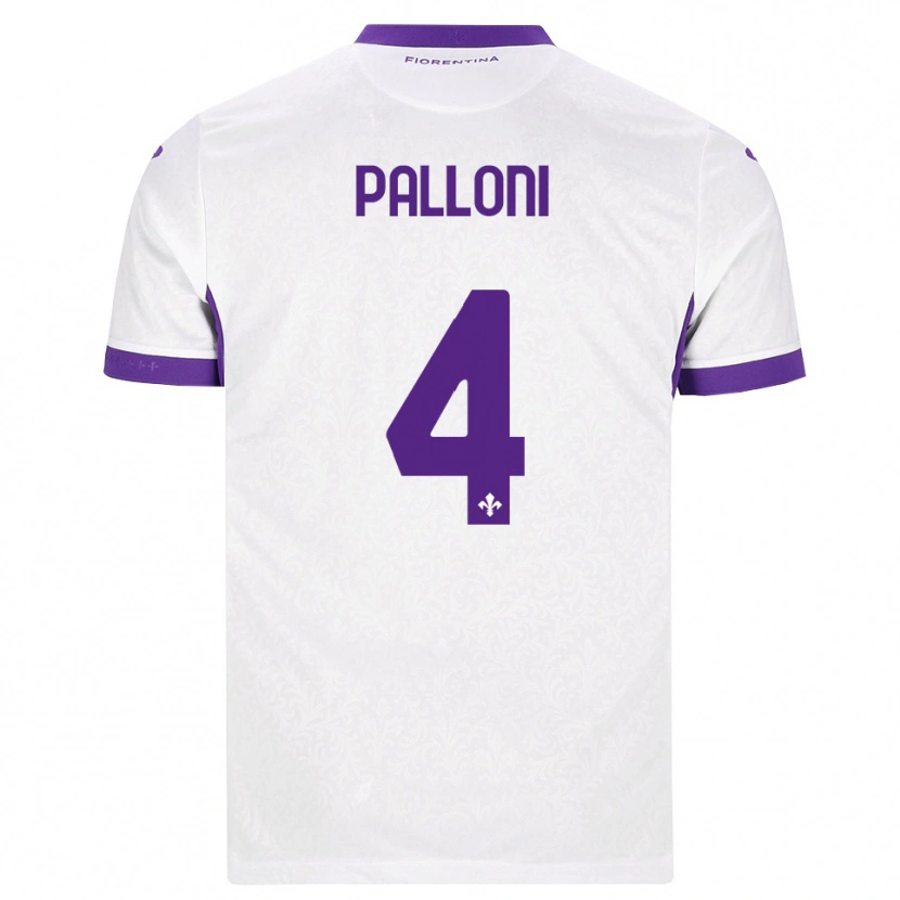 Danxen Bambino Maglia Samuele Palloni #4 Bianco Viola Kit Gara Away 2026/27 Maglietta
