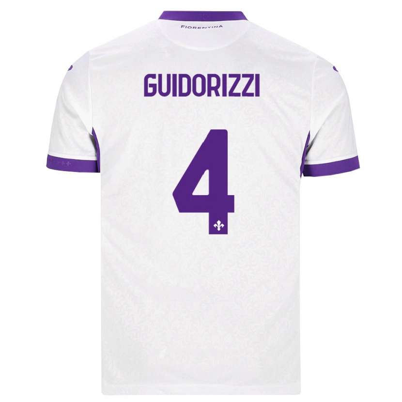 Danxen Bambino Maglia Riccardo Guidorizzi #4 Bianco Viola Kit Gara Away 2026/27 Maglietta