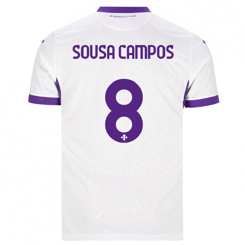 Danxen Bambino Maglia Matteo Sousa Campos #8 Bianco Viola Kit Gara Away 2026/27 Maglietta