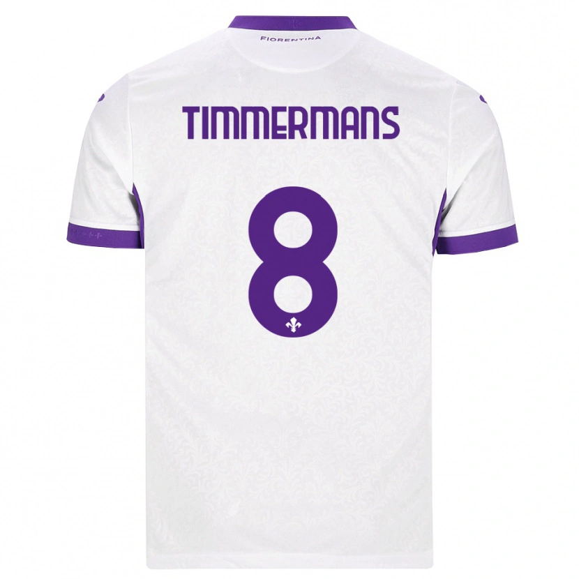 Danxen Bambino Maglia Loric Timmermans #8 Bianco Viola Kit Gara Away 2026/27 Maglietta