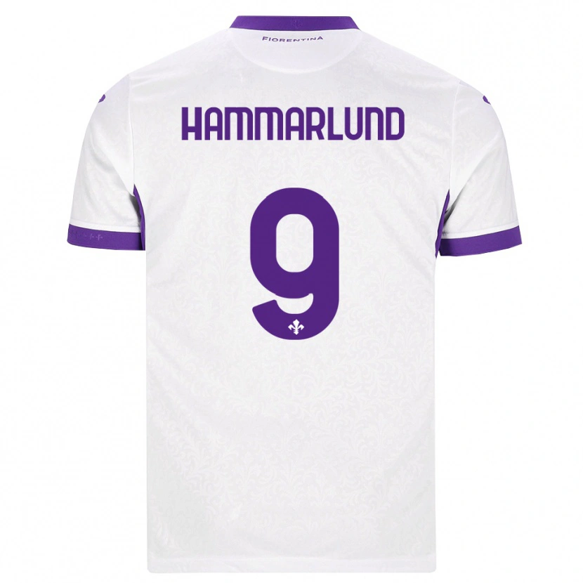 Danxen Bambino Maglia Pauline Hammarlund #9 Bianco Viola Kit Gara Away 2026/27 Maglietta