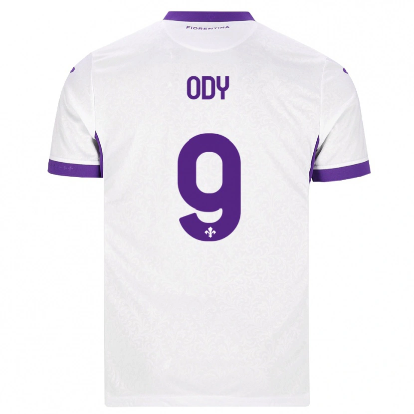 Danxen Bambino Maglia Edwin Ody #9 Bianco Viola Kit Gara Away 2026/27 Maglietta
