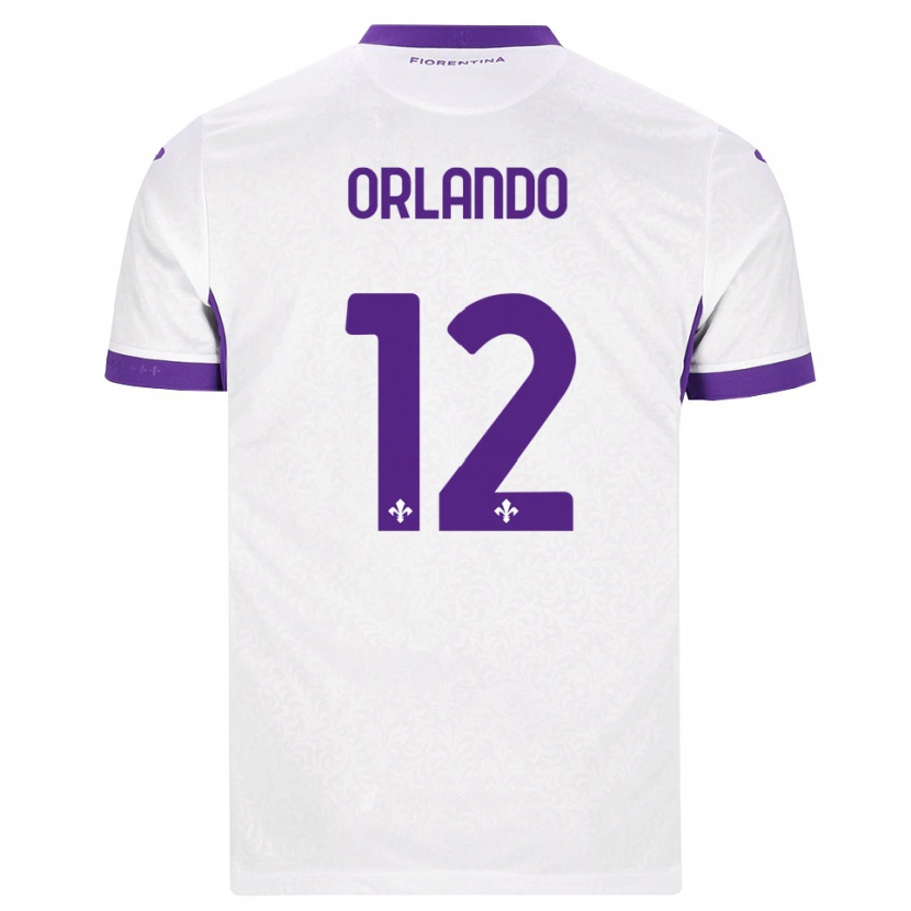 Danxen Bambino Maglia Giulio Orlando #12 Bianco Viola Kit Gara Away 2026/27 Maglietta