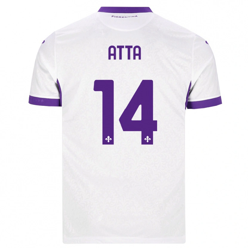 Danxen Bambino Maglia Arthur Atta #14 Bianco Viola Kit Gara Away 2026/27 Maglietta