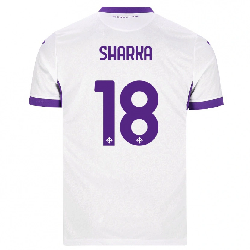 Danxen Bambino Maglia Gentjan Sharka #18 Bianco Viola Kit Gara Away 2026/27 Maglietta