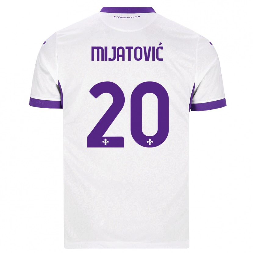 Danxen Bambino Maglia Milica Mijatović #20 Bianco Viola Kit Gara Away 2026/27 Maglietta