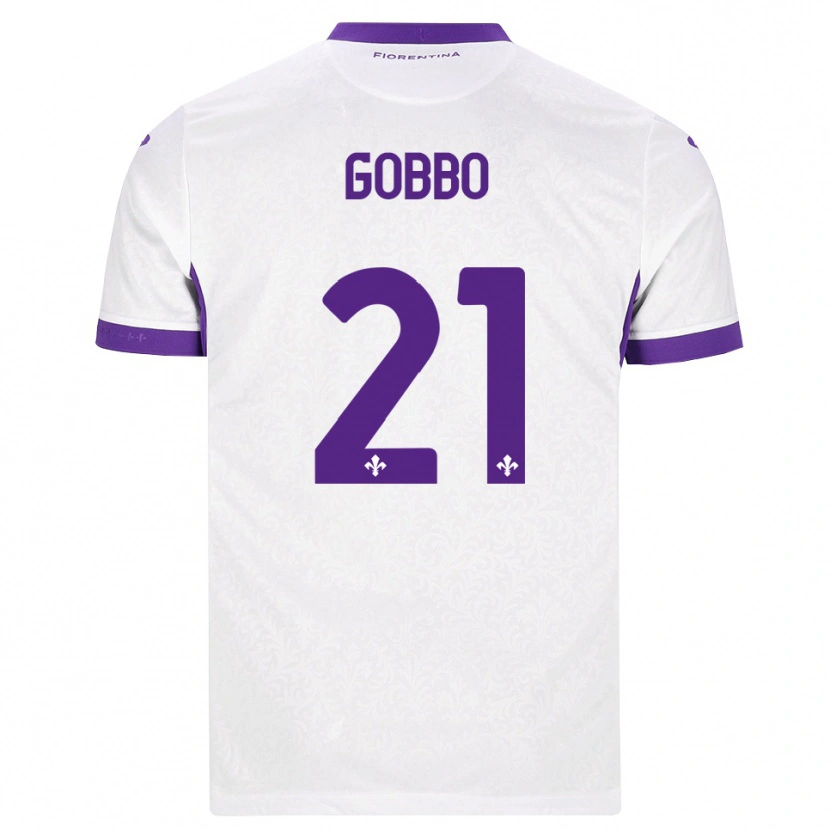Danxen Bambino Maglia Angelo Gobbo #21 Bianco Viola Kit Gara Away 2026/27 Maglietta